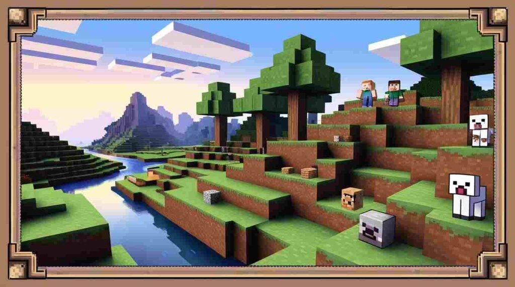 An image of Minecraft (2009, Java edition; 2011, Full release, Updates to this date)